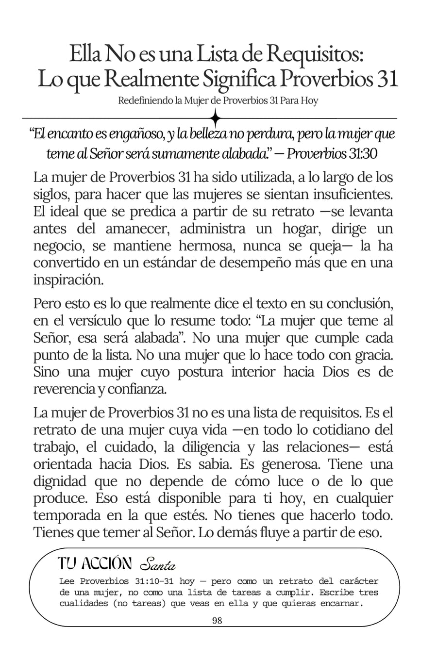 Devocional: redefiniendo a la mujer de Proverbios 31